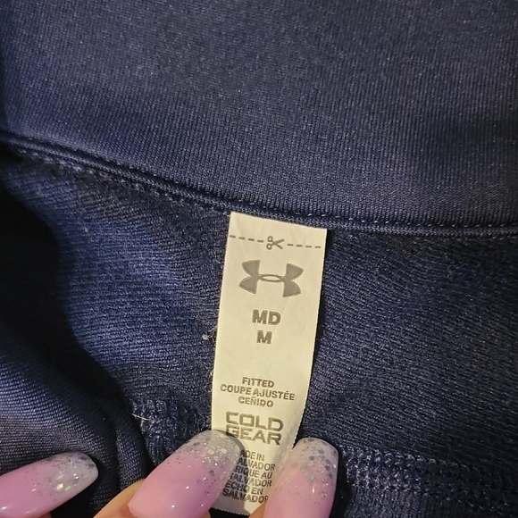 Under Armour Blue and Black Quarter-Zip Pullover - Picture 2 of 3